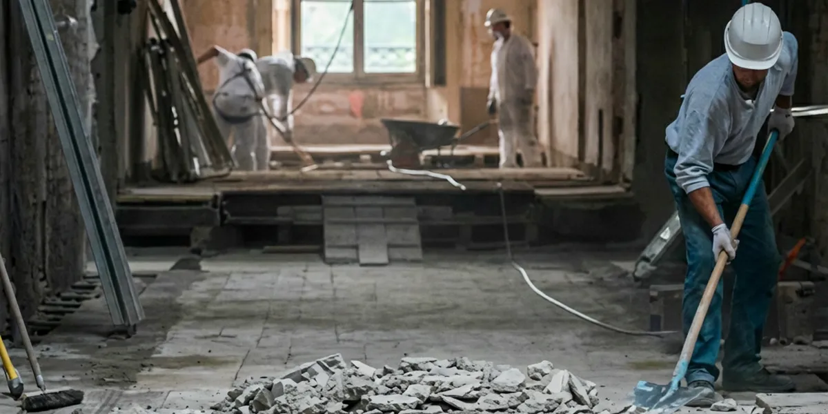 fire damage restoration professionals performing structural cleanup and restoration after a fire in Chicago, IL